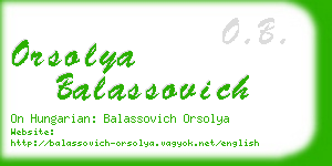 orsolya balassovich business card